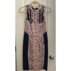 Beguile by Byron Lars, Size 0P, Navy & Pink Dress
